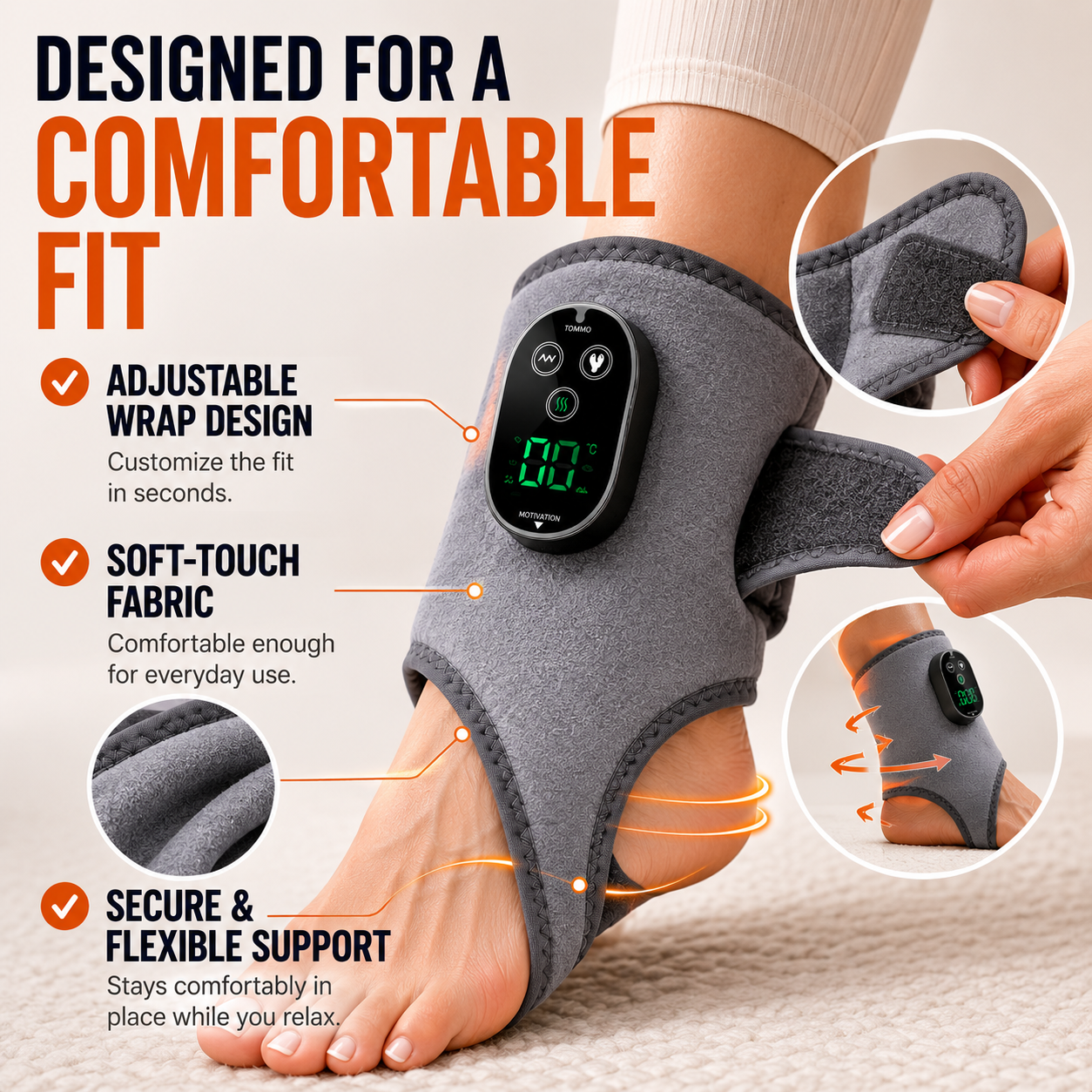 Relivio™ Restore Wrap Advanced Heat & Massage Foot Recovery System